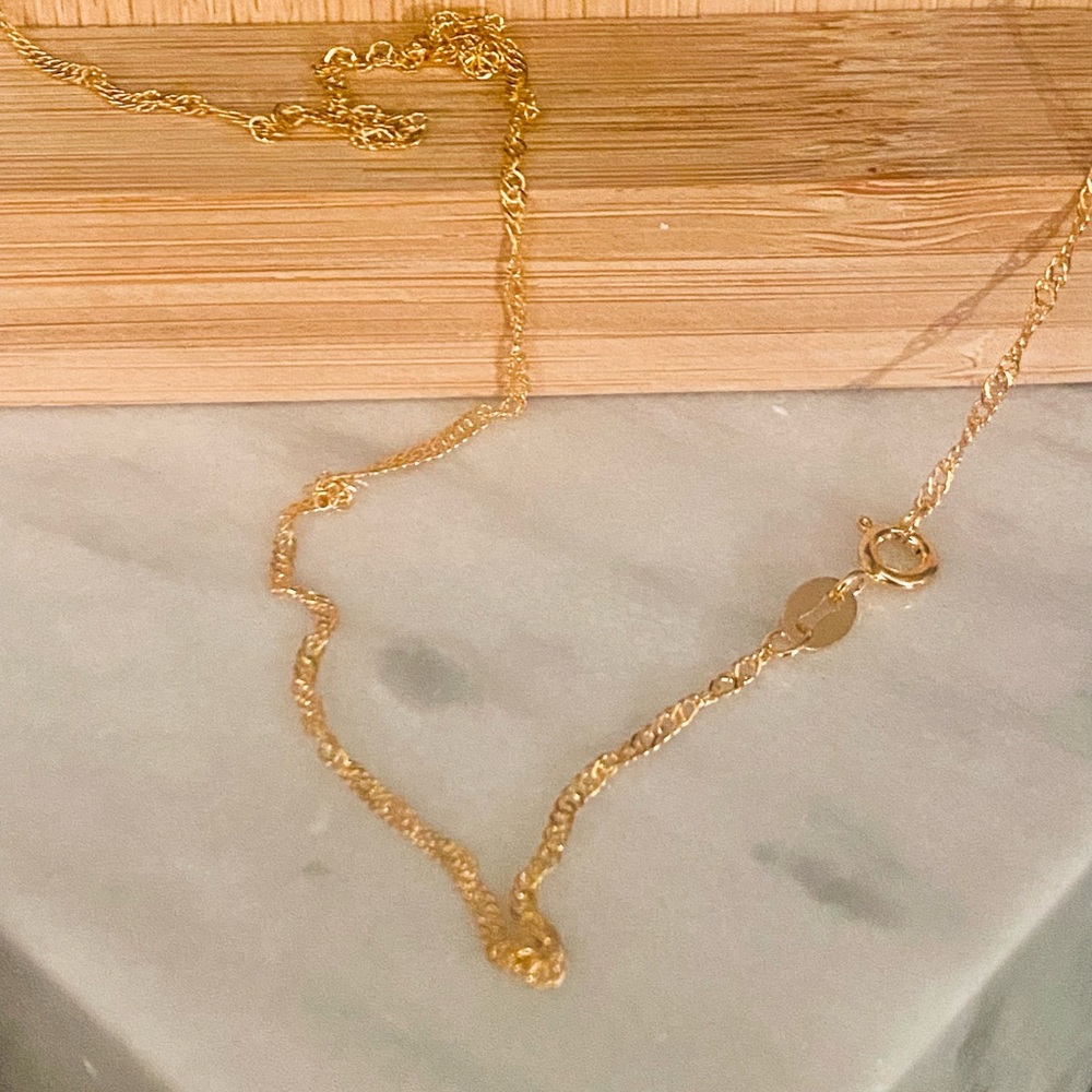 Singapore Twisted Link 18Kt Gold Over 925 Sterling Silver Chain Necklace